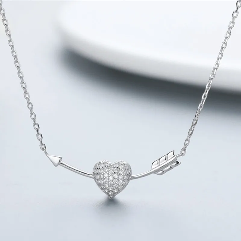 Romantic Valentine Heart Pendant Necklaces For Women Statement Real 925 Sterling Silver Arrow Long Chain Necklace Party Gifts
Romantic Valentine Heart Pendant Necklaces For Women Statement Real 925 Sterling Silver Arrow Long Chain Necklace Party Gifts