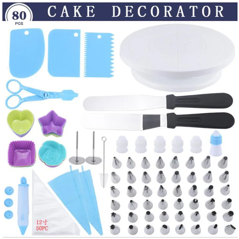 Amazon hot selling 80 piece cake turntable decorative flower mounting nozzle set flower mounting table sugar turning baking tool
Amazon hot selling 80 piece cake turntable decorative flower mounting nozzle set flower mounting table sugar turning baking tool