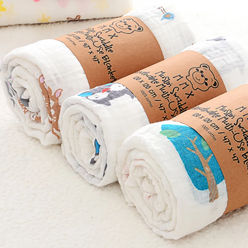 Baby muslin blanket Sleeping blanket Newborns Gauze Summer Towel swaddle blanket Baby Stuff for stroller