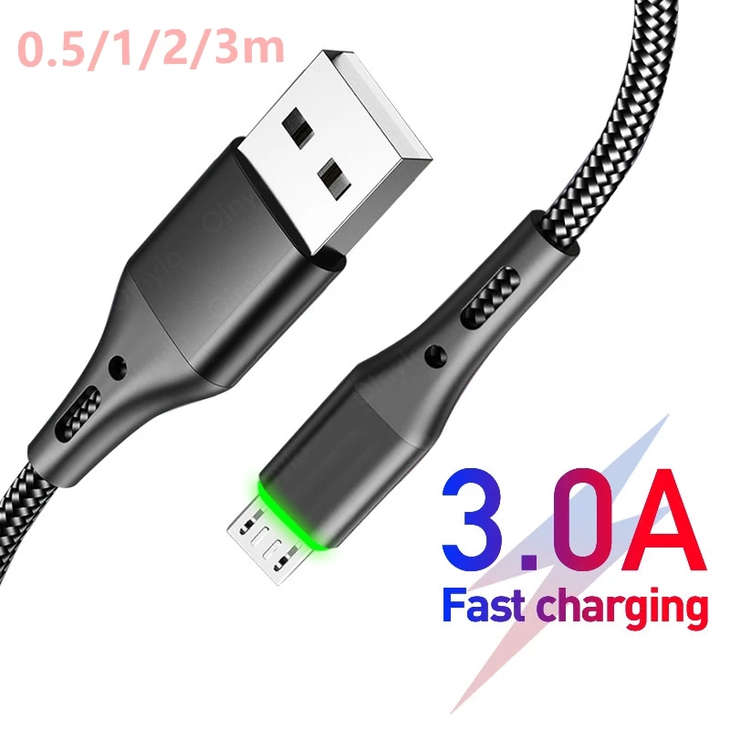 3A Micro USB Cables Fast Charging Datas 0.5-3m For Xiaomi Redmi 4X Huawei Accessories For Mobile Phones Microusb Charger Cable
3A Micro USB Cables Fast Charging Datas 0.5-3m For Xiaomi Redmi 4X Huawei Accessories For Mobile Phones Microusb Charger Cable
