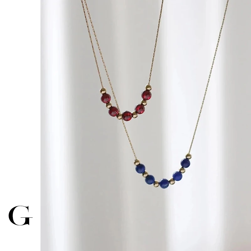 GHIDBK Elegant Garnet Natural Stone Lapis Lazuli Titanium Steel Necklaces Female Thin Chain Red Blue Crystal Necklace Charm Gift
GHIDBK Elegant Garnet Natural Stone Lapis Lazuli Titanium Steel Necklaces Female Thin Chain Red Blue Crystal Necklace Charm Gift