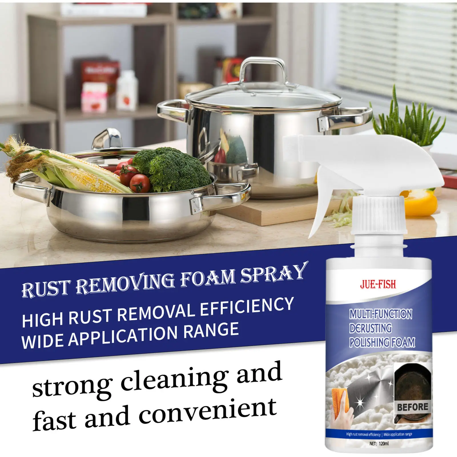 120ML Grease Cleaning Rust Remover Multi-Purpose Foam Cleaner Kitchen Household Dirt Oil Cleaning Bubble Spray Wash Kitchen Tool
120ML Grease Cleaning Rust Remover Multi-Purpose Foam Cleaner Kitchen Household Dirt Oil Cleaning Bubble Spray Wash Kitchen Tool