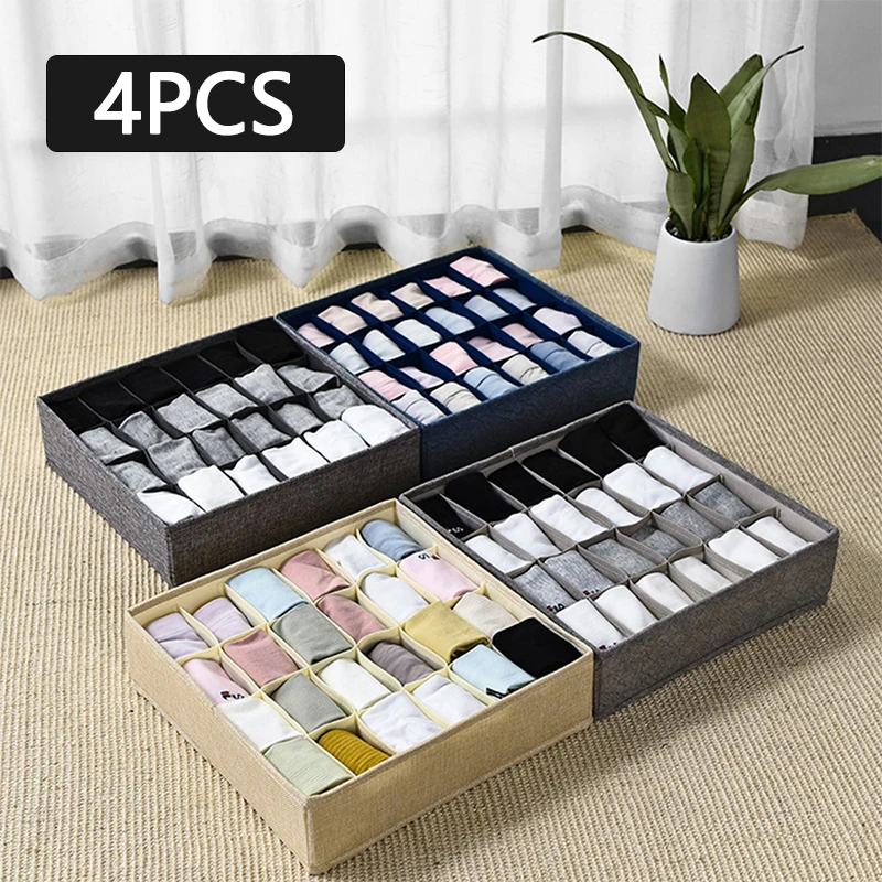 4PCS Storage Boxes Underwear Divider Drawer Lidded Closet Organizer Ropa Interior Organizador For Ties Socks Shorts Bra New
4PCS Storage Boxes Underwear Divider Drawer Lidded Closet Organizer Ropa Interior Organizador For Ties Socks Shorts Bra New
