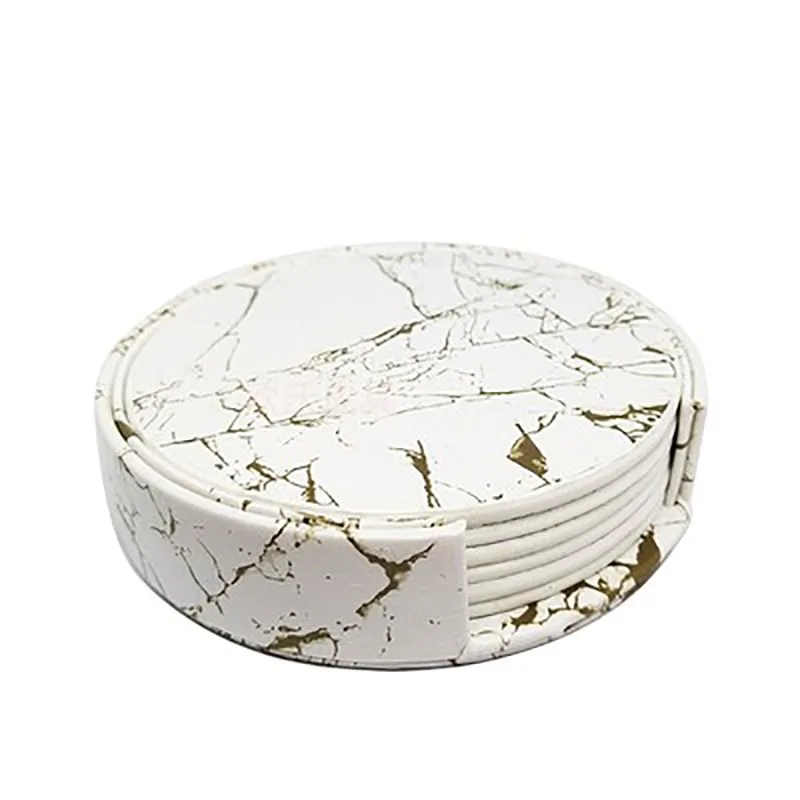 6PCs PU Leather Marble Coaster Cup Mat Bowl Pad Waterproof Heat Insulation Round Drink Coffee Cup Mat Table Pad Holder Tools
6PCs PU Leather Marble Coaster Cup Mat Bowl Pad Waterproof Heat Insulation Round Drink Coffee Cup Mat Table Pad Holder Tools
