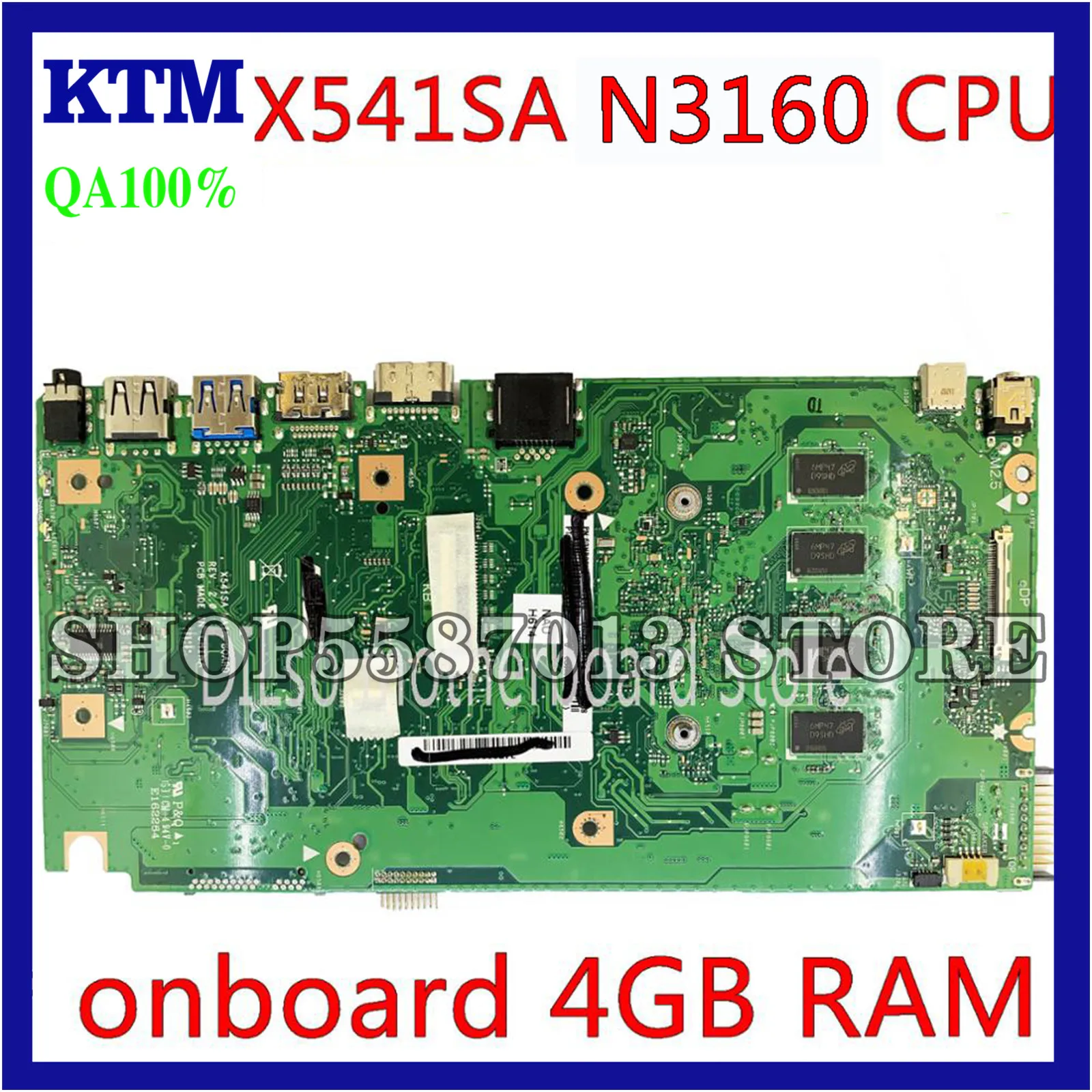 KEFU X541SA Motherboard For ASUS X541SA F541S Laptop Motherboard X541SA Mainboard REV2.0 4GB RAM N3160/N3710 CPU original Test
KEFU X541SA Motherboard For ASUS X541SA F541S Laptop Motherboard X541SA Mainboard REV2.0 4GB RAM N3160/N3710 CPU original Test