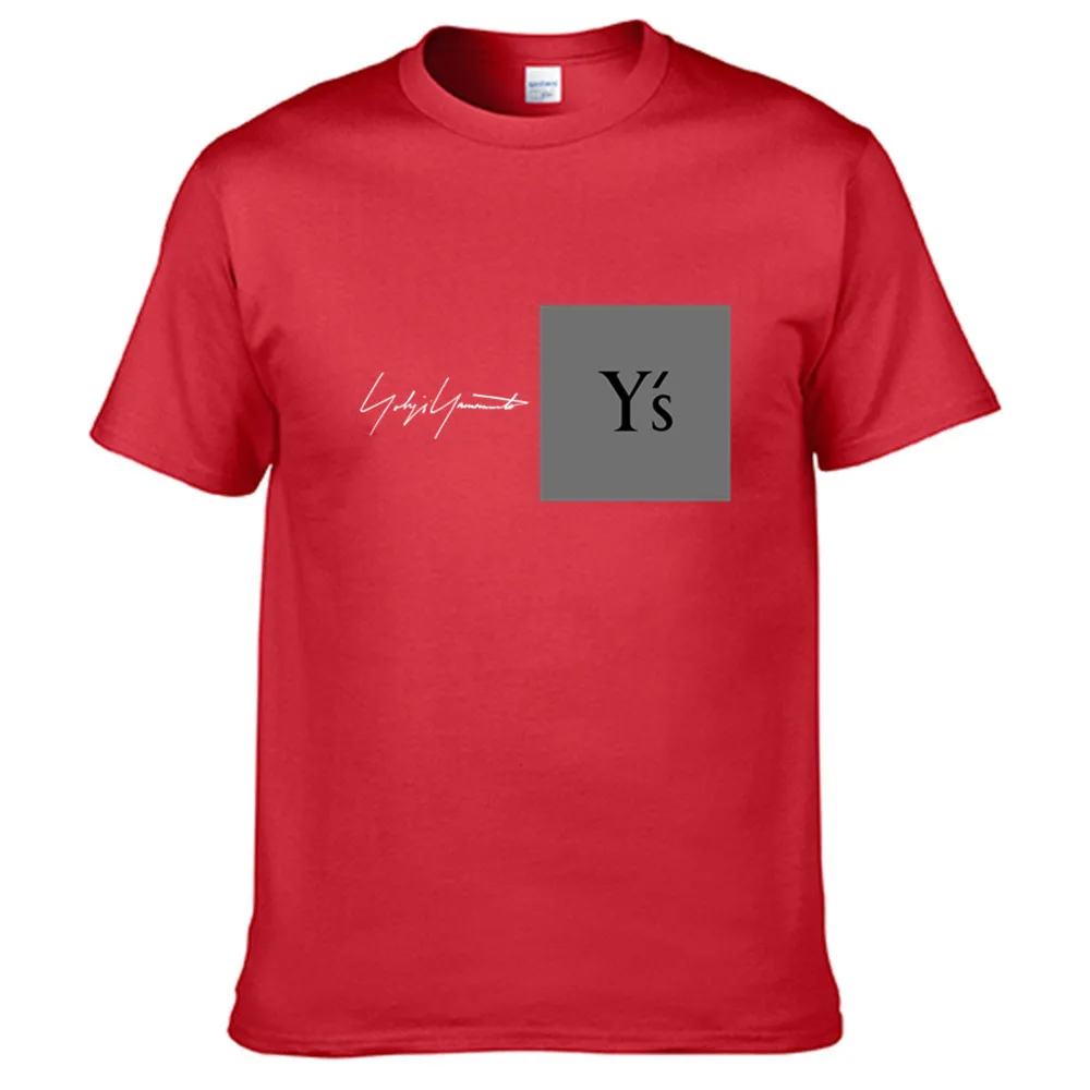 Забавная крутая футболка Yohji Yamamoto Letter Y/3 Мужская одежда черные всесезонные