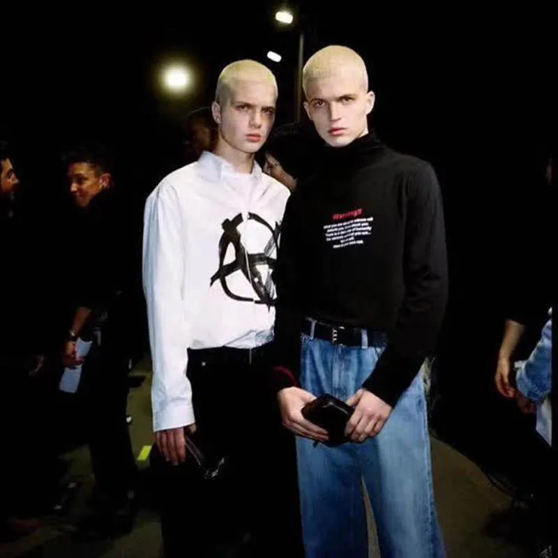 Men Women T-shirt Vetements T-shirts High Quality Wool Turtleneck Vetements Tee "warning" Logo Print Long Sleeve Tops
Men Women T-shirt Vetements T-shirts High Quality Wool Turtleneck Vetements Tee "warning" Logo Print Long Sleeve Tops