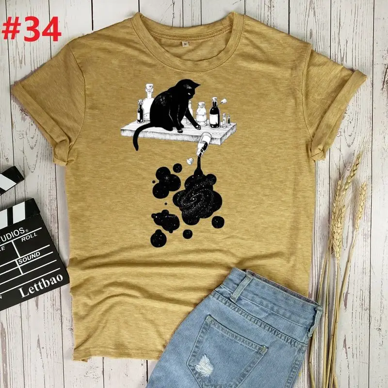 Black Cat and Ink 2022 Plus Size Women Clothing New Printed Tshirt Fashion T-shirt O-Neck Short Sleeve Tees Summer Tops
Black Cat and Ink 2022 Plus Size Women Clothing New Printed Tshirt Fashion T-shirt O-Neck Short Sleeve Tees Summer Tops