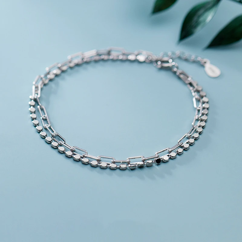 LKO New Arrive Fashion Silver 925 Simple Fashion Double Beads Bracelet For Women S925 Romantic Sweet Bracelet For Girls 
LKO New Arrive Fashion Silver 925 Simple Fashion Double Beads Bracelet For Women S925 Romantic Sweet Bracelet For Girls