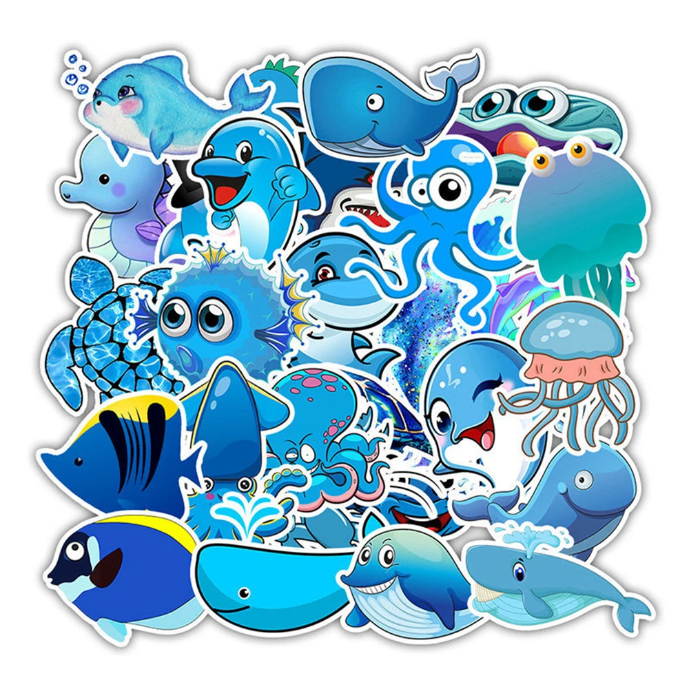 49pcs/pack Waterproof Cute Blue Cartoon Ocean Animal Stickers vinyl refrigerator Suitcase DIY Decor For MacBook/HP Laptop Decals 
49pcs/pack Waterproof Cute Blue Cartoon Ocean Animal Stickers vinyl refrigerator Suitcase DIY Decor For MacBook/HP Laptop Decals