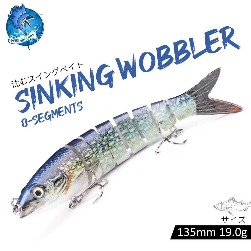 Begonia Lure Artificial Bait Hard 8 Segment Wobblers For Pike Perch 13.5CM 19G Sinking Crankbait Swimbait For Fishing Tackle
Begonia Lure Artificial Bait Hard 8 Segment Wobblers For Pike Perch 13.5CM 19G Sinking Crankbait Swimbait For Fishing Tackle