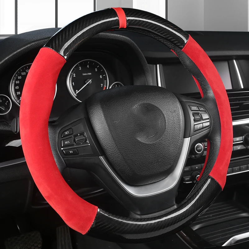 Universal Car PU Leather Steering-Wheel Covers Anti-slip Skidproof Durable 38CM/15" Dynamic Fibre Handmade Steering Wheel Cover
Universal Car PU Leather Steering-Wheel Covers Anti-slip Skidproof Durable 38CM/15" Dynamic Fibre Handmade Steering Wheel Cover