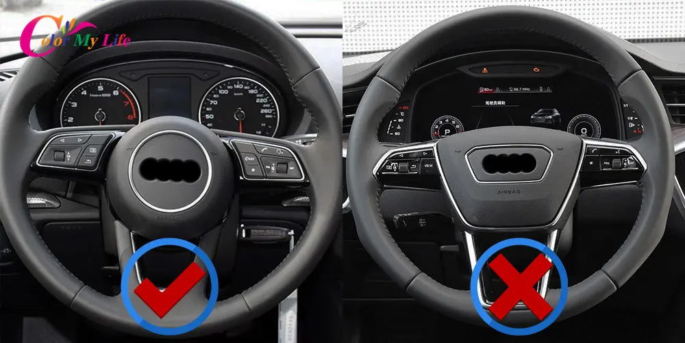 Цветные наклейки на рулевое колесо из алюминиевого сплава для Audi A3 A4 Q3 Q5 A5 A6