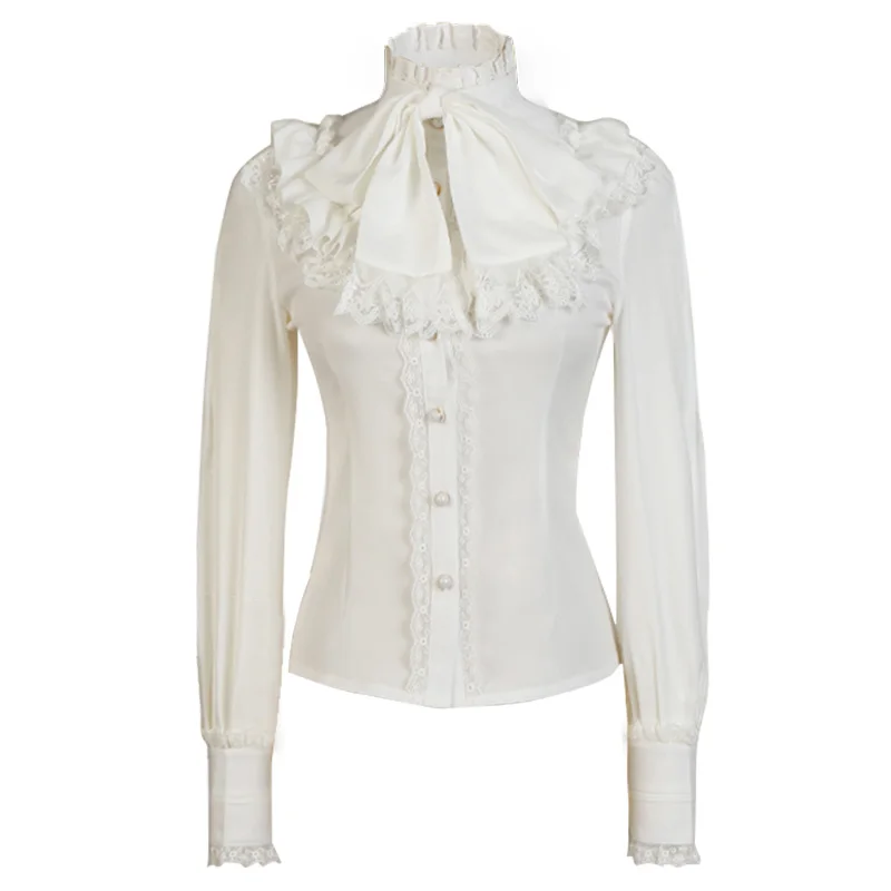 White lolita blouse vintage lace stand bowknot slim kawaii shirt long sleeve victorian shirt gothic lolita top loli cosplay
White lolita blouse vintage lace stand bowknot slim kawaii shirt long sleeve victorian shirt gothic lolita top loli cosplay