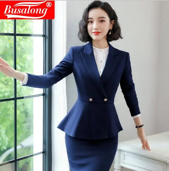 Brand Two Piece Set Blue Office Uniform Designs Women Elegant Fashion Skirt Formal Suits Ladies Business Outfits Jacket and Suit
Brand Two Piece Set Blue Office Uniform Designs Women Elegant Fashion Skirt Formal Suits Ladies Business Outfits Jacket and Suit