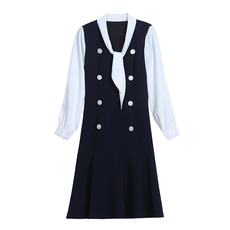 2021 Spring Autumn Korean Casual Dress 3XL Plus Size Vintage Bow Patchwork Preppy Style Midi Dress Women Bodycon Party Vestidos
2021 Spring Autumn Korean Casual Dress 3XL Plus Size Vintage Bow Patchwork Preppy Style Midi Dress Women Bodycon Party Vestidos