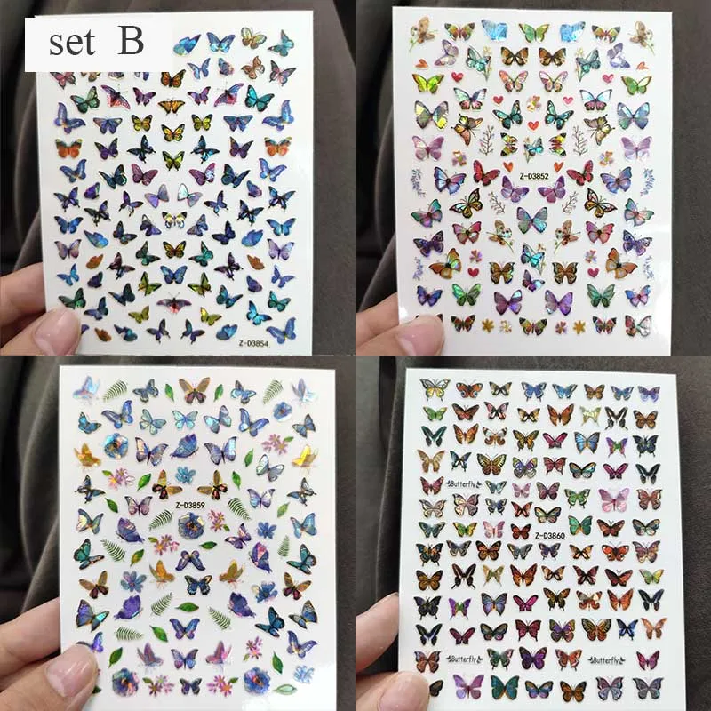 4/16pcs Holographic 3D Butterfly Nail Stickers Summer Nail Art Decoration Nail Accessories DIY Design
4/16pcs Holographic 3D Butterfly Nail Stickers Summer Nail Art Decoration Nail Accessories DIY Design