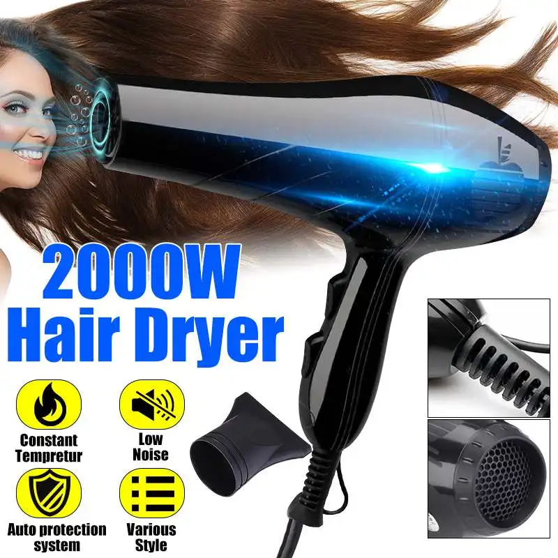 220V 2000W Hair DryersCold Hot Mode Temperature Adjustable Control Blow Dryer for Travel home Black Professional hair dryer
220V 2000W Hair DryersCold Hot Mode Temperature Adjustable Control Blow Dryer for Travel home Black Professional hair dryer