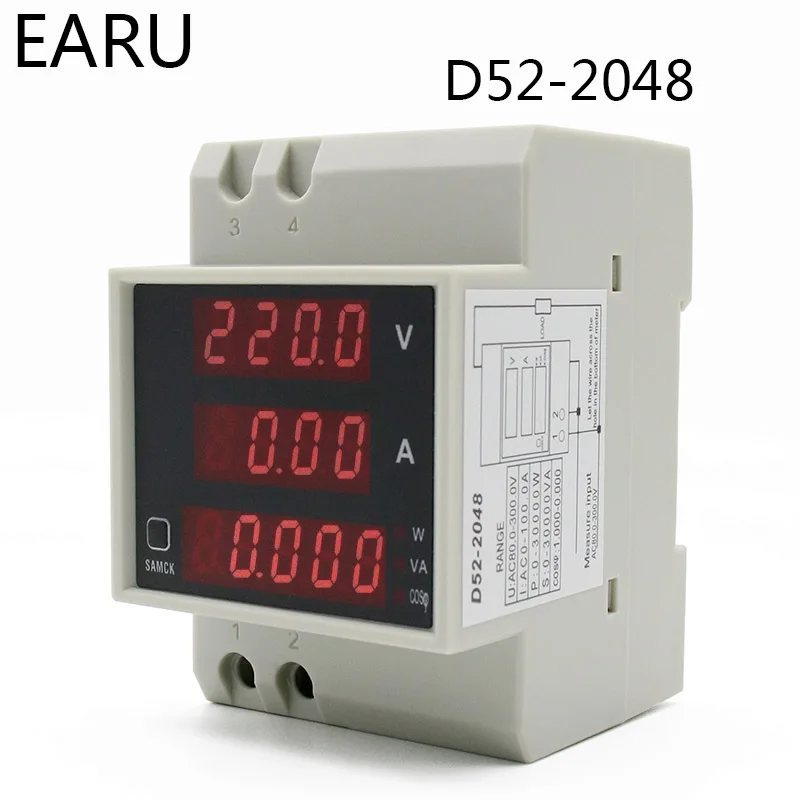 Digital Energy Meter Din Rail LED Active Power Factor Multi-Functional Power Meter Voltmeter Ammeter Voltage Ampere Tester DIY
Digital Energy Meter Din Rail LED Active Power Factor Multi-Functional Power Meter Voltmeter Ammeter Voltage Ampere Tester DIY