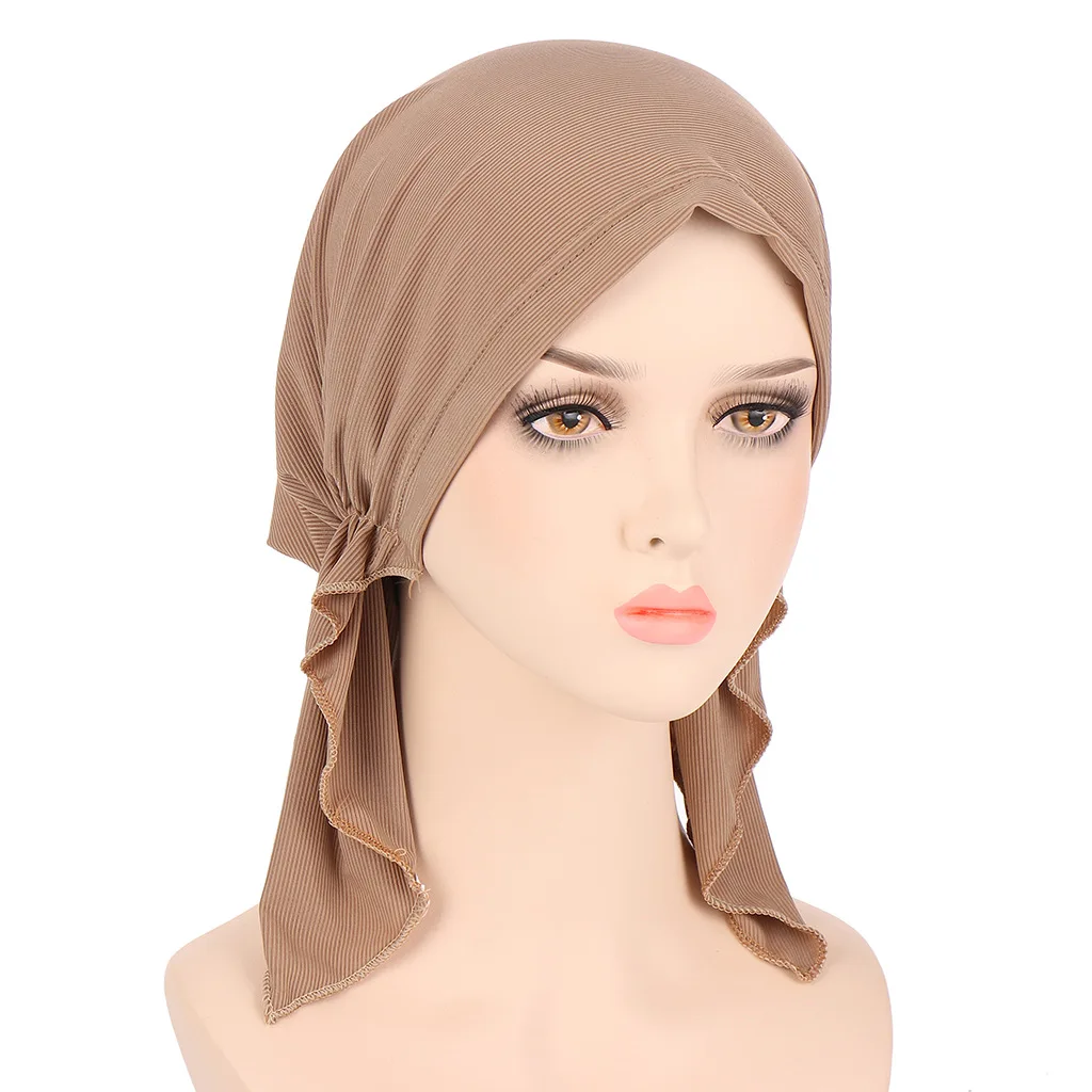 New pinstripe floral cloth two-tail turban cap Muslim simple turban cap chemotherapy cap
New pinstripe floral cloth two-tail turban cap Muslim simple turban cap chemotherapy cap