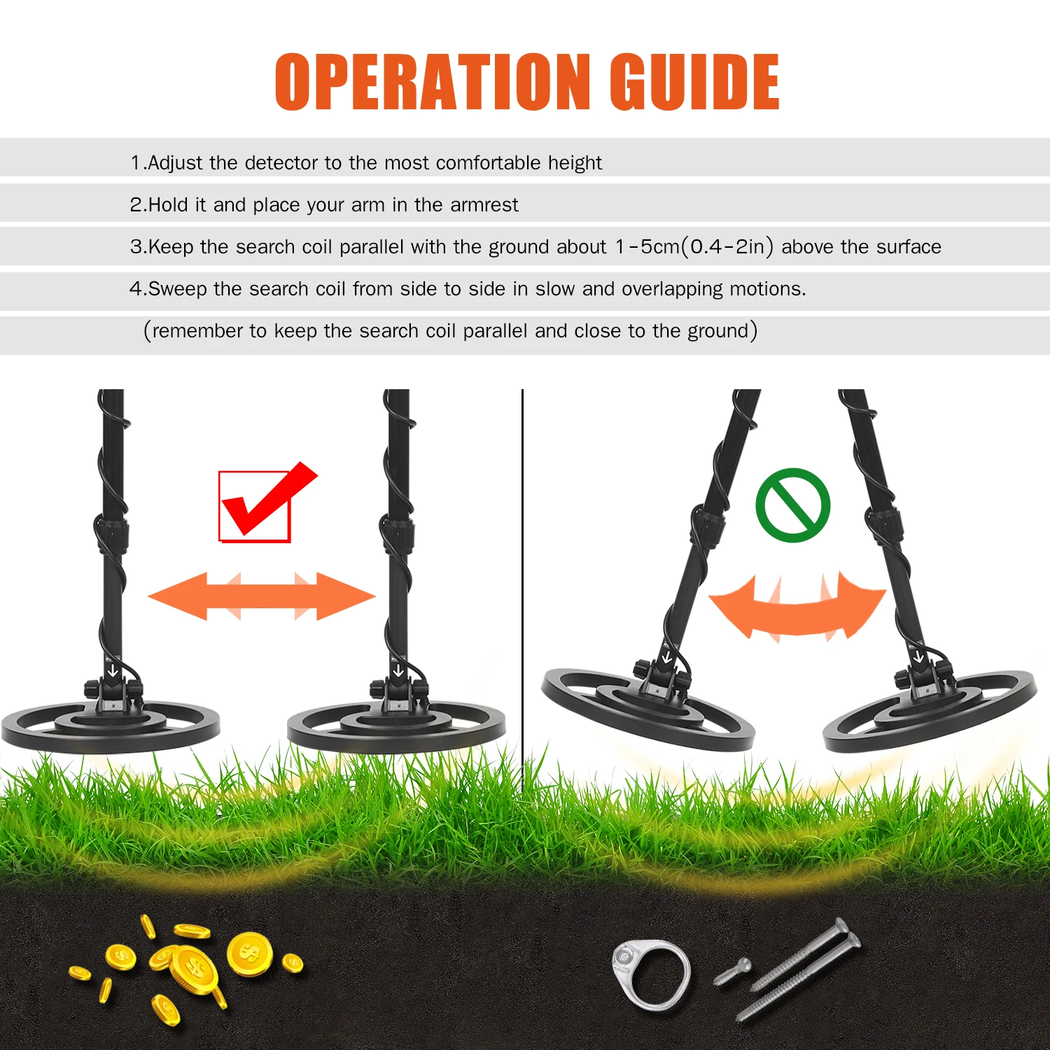 Underground Metal Detector Treasure Finder 8.66-inch Waterproof Search Coil Adjustable Height High Precision Detecting Outdoor
Underground Metal Detector Treasure Finder 8.66-inch Waterproof Search Coil Adjustable Height High Precision Detecting Outdoor