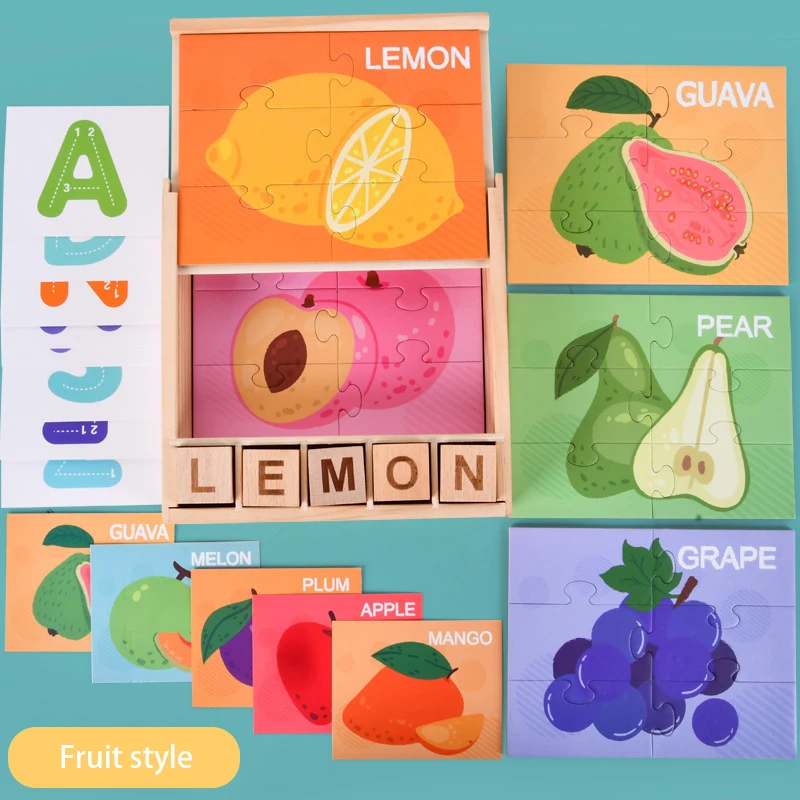 Baby Wooden toys Word spelling Cognitive Matching Kids Montessori Early Educational Learn Toy Wood Box Gifts for Childrens
Baby Wooden toys Word spelling Cognitive Matching Kids Montessori Early Educational Learn Toy Wood Box Gifts for Childrens