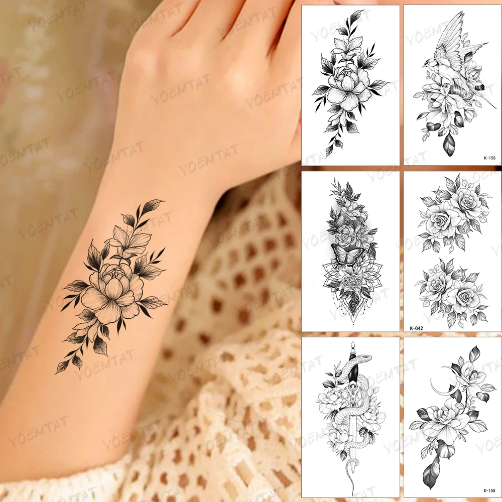 Waterproof Temporary Tattoo Sticker Hummingbird Flower Peony Rose Black Tatoo Leg Arm Fake Tatto Woman Man Child Flash Tattoos
Waterproof Temporary Tattoo Sticker Hummingbird Flower Peony Rose Black Tatoo Leg Arm Fake Tatto Woman Man Child Flash Tattoos
