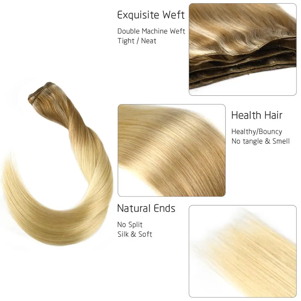 K.S WIGS 22'' Double Drawn Hair Weft Extensions 100% Remy Human Hair Hair Weave Caramle & Cream Balayage Color 100g/pc
K.S WIGS 22'' Double Drawn Hair Weft Extensions 100% Remy Human Hair Hair Weave Caramle & Cream Balayage Color 100g/pc