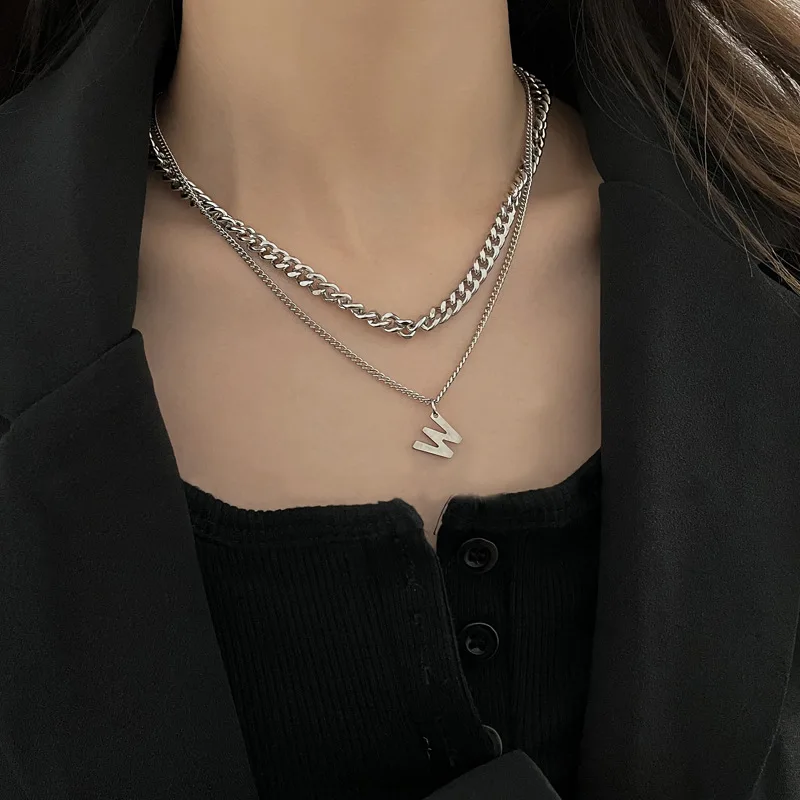 W Letter Necklace for Women 2021 Vintage Style Multilayer Choker Men's Neck Long Chains Charms Necklace Punk Jewlery Wholesale
W Letter Necklace for Women 2021 Vintage Style Multilayer Choker Men's Neck Long Chains Charms Necklace Punk Jewlery Wholesale
