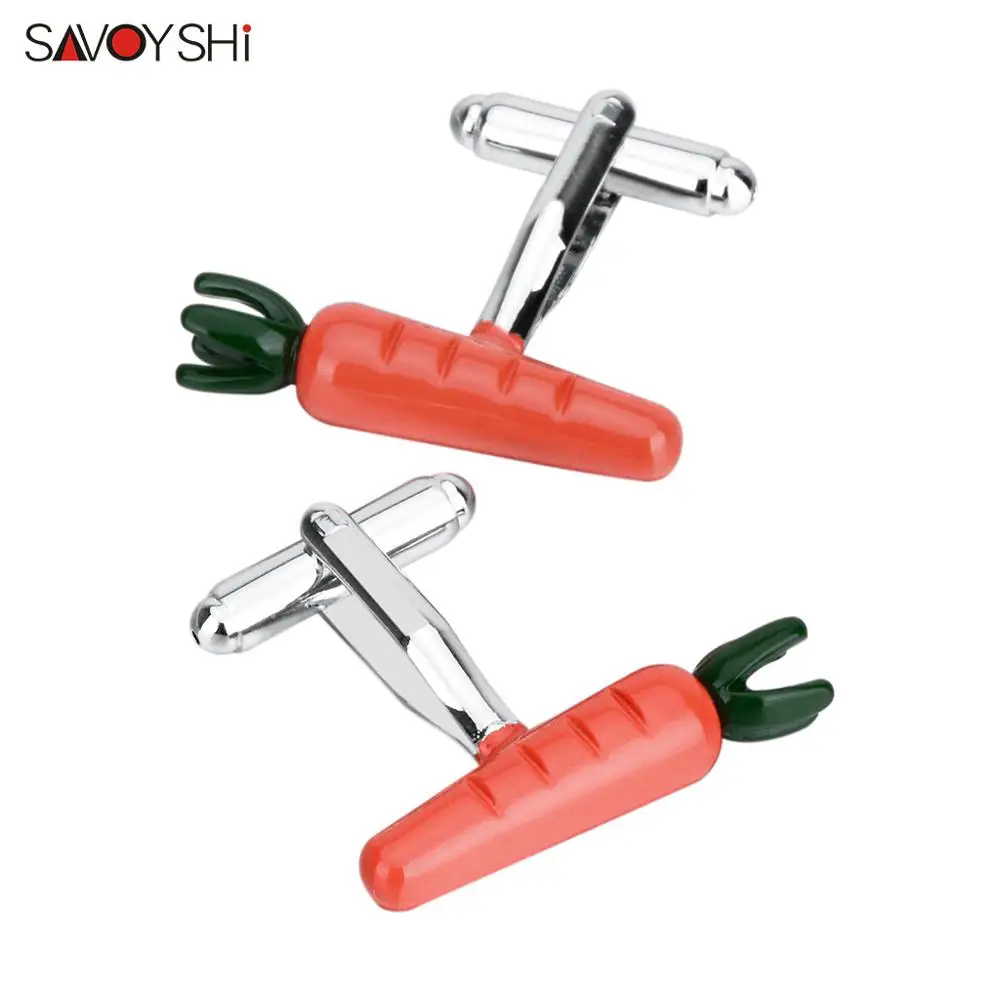 SAVOYSHI Novelty Carrot Cufflinks for Mens Suit Shirt Cuff button Red Enamel Cuff links Brand Jewelry Free DIY Name
SAVOYSHI Novelty Carrot Cufflinks for Mens Suit Shirt Cuff button Red Enamel Cuff links Brand Jewelry Free DIY Name