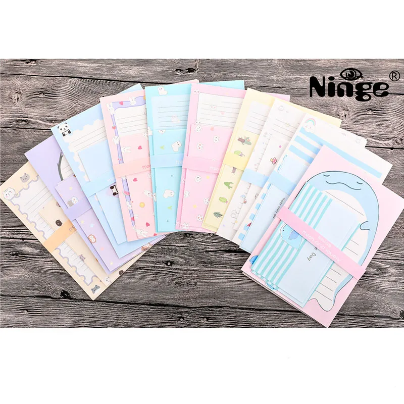 NJ 001 93 Большие размеры письма 6pc + конверты 3 предмета 9 шт Модный комплект детской
