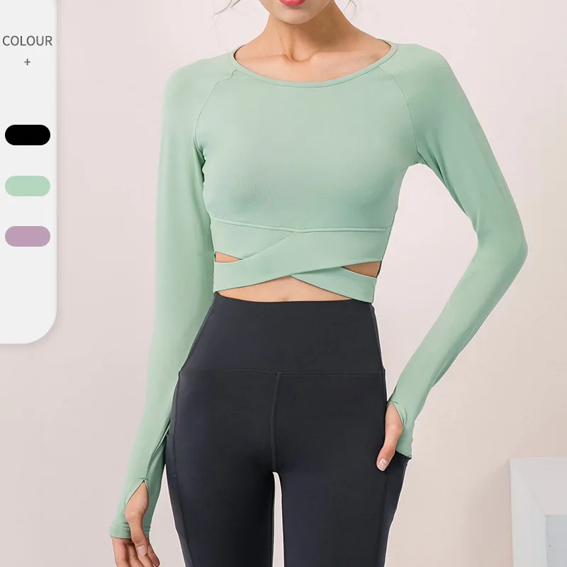 Spring Autumn Women Long Sleeve Nylon Cropped Top Yoga Shirts with Padded Thumb Hole Sports Tee Gym Workout Fitness T-Shirts
Spring Autumn Women Long Sleeve Nylon Cropped Top Yoga Shirts with Padded Thumb Hole Sports Tee Gym Workout Fitness T-Shirts