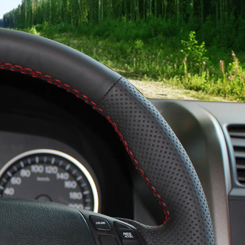 LQTENLEO Black Genuine Leather Hand-stitched Car Steering Wheel Cover For Honda CR-V CRV 2006-2012 Crossroad 2007
LQTENLEO Black Genuine Leather Hand-stitched Car Steering Wheel Cover For Honda CR-V CRV 2006-2012 Crossroad 2007