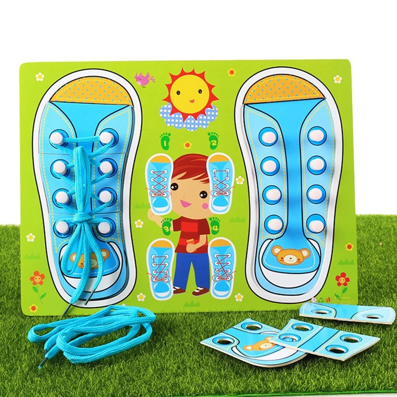 Children Montessori Educational Toy Kids Learn How To Tie Shoelaces Wooden Shoes Lacing Toy Hand Coordination Development Toys
Children Montessori Educational Toy Kids Learn How To Tie Shoelaces Wooden Shoes Lacing Toy Hand Coordination Development Toys