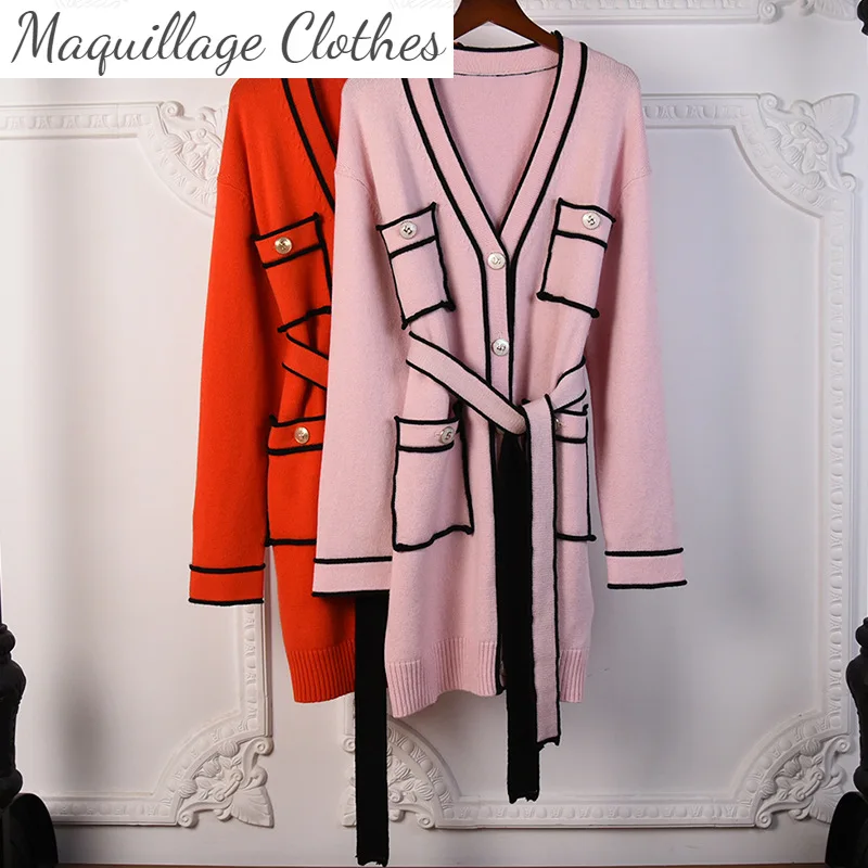 2021 Spring Autumn Fashion Women's Wool Belt knitted overcoat High quality elegant V-neck cashmere cardigans Top C731
2021 Spring Autumn Fashion Women's Wool Belt knitted overcoat High quality elegant V-neck cashmere cardigans Top C731