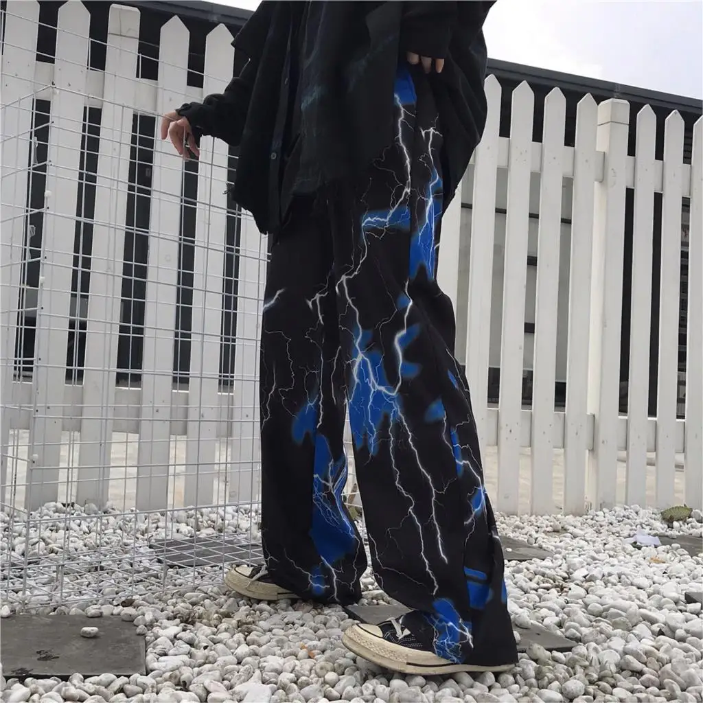 Y2k Women's Pants Dark Street Retro Lightning Casual Pants Loose Wide Leg Trousers Tide Woman Cloth Hip Hop Joggers Woman Pants#
Y2k Women's Pants Dark Street Retro Lightning Casual Pants Loose Wide Leg Trousers Tide Woman Cloth Hip Hop Joggers Woman Pants#