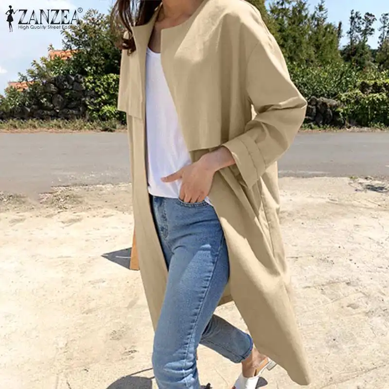 Fashion Women Long Jackets ZANZEA Casual Oversized Outwear 2021 Autumn Chic Solid Loose Coats Female Stylish Patchwork Cardigan
Fashion Women Long Jackets ZANZEA Casual Oversized Outwear 2021 Autumn Chic Solid Loose Coats Female Stylish Patchwork Cardigan