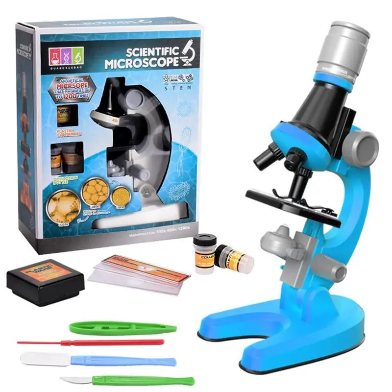 

Microscope Kit for Kids 100X 400X 1200X Student Microscope for Beginner Science Kits Educational Toy for Children