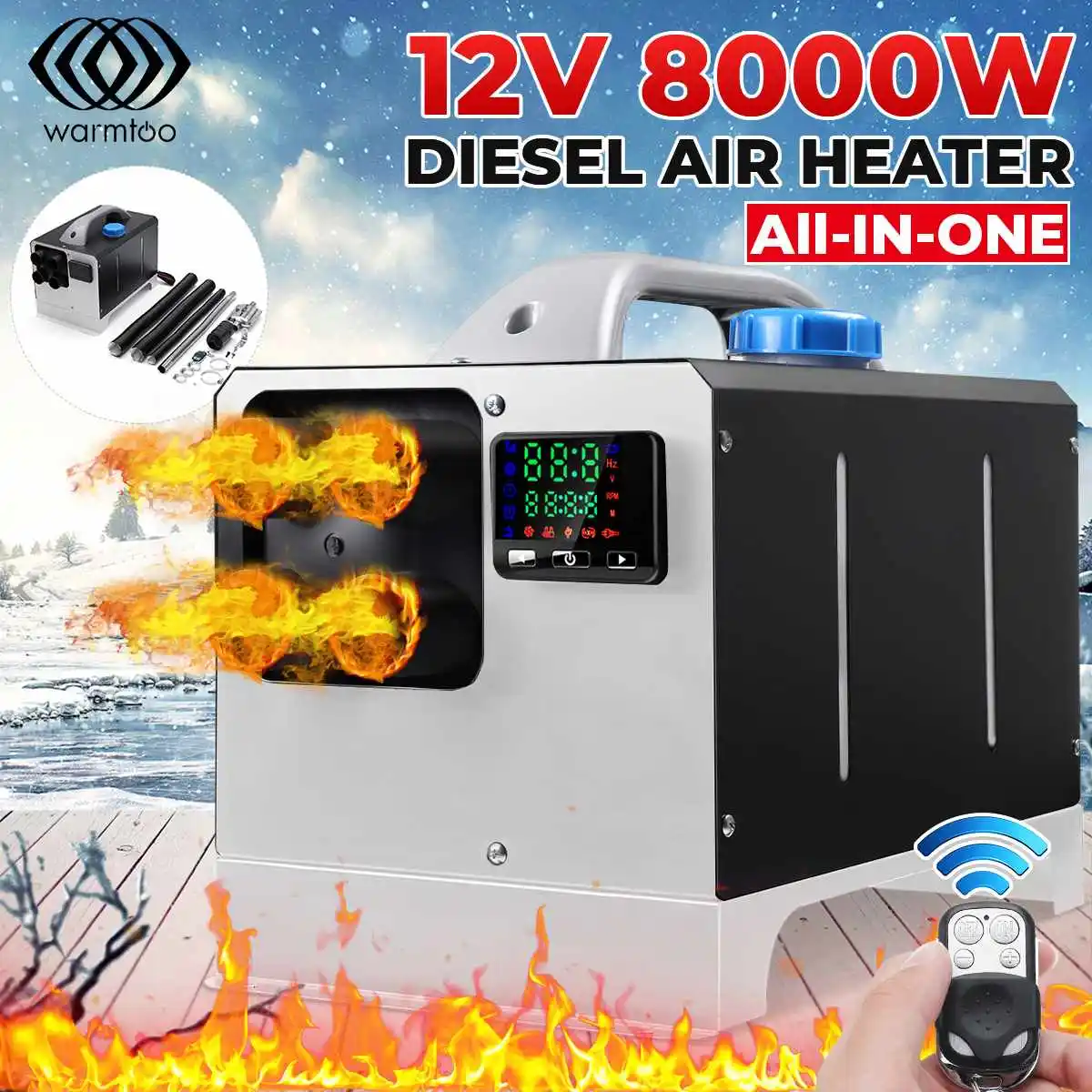 Warmtoo 12V 8KW Car Heater All in One Heating Diesel Air Heater Single Hole LCD Monitor Parking Warmer Quick Heat For Truck Bus
Warmtoo 12V 8KW Car Heater All in One Heating Diesel Air Heater Single Hole LCD Monitor Parking Warmer Quick Heat For Truck Bus