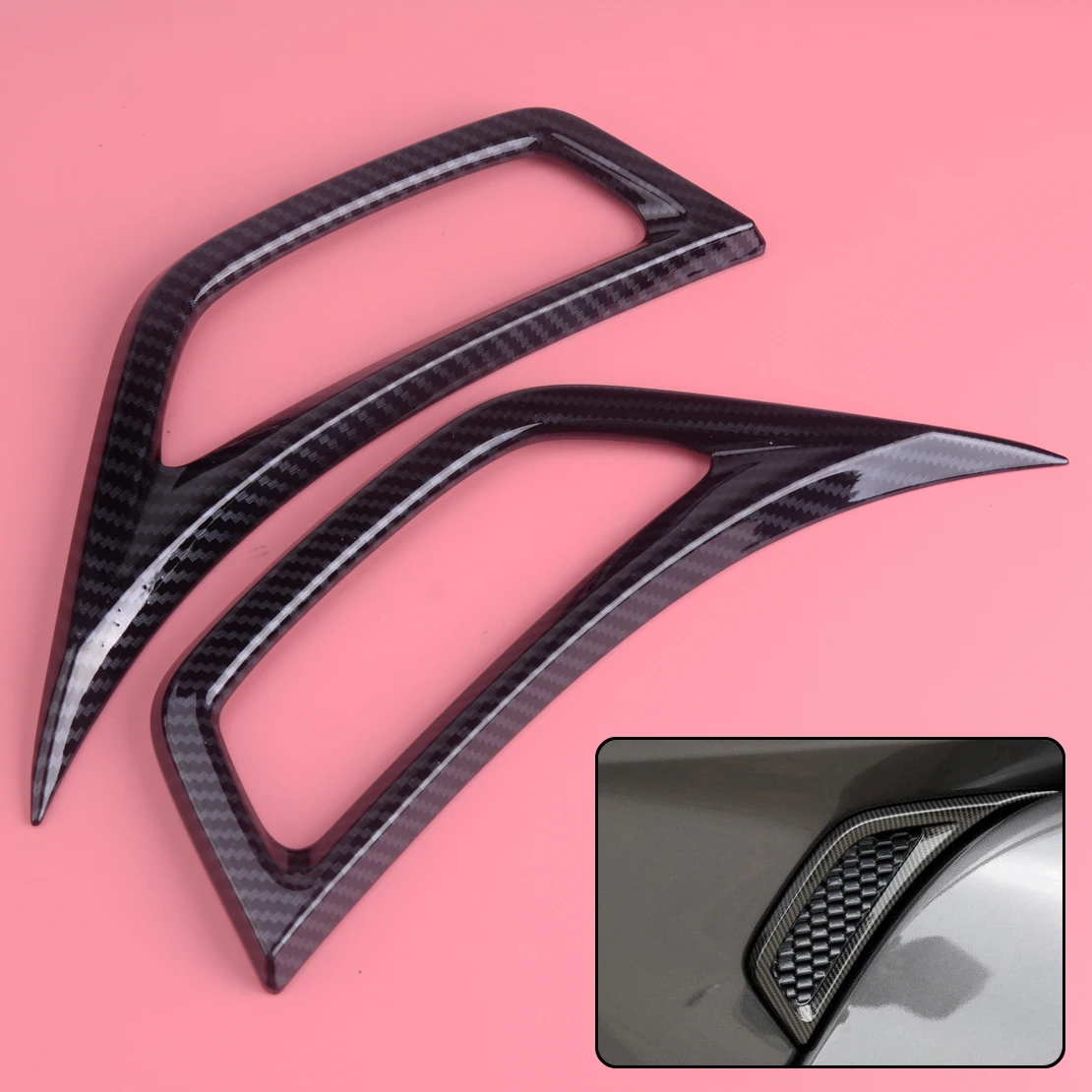 2 шт. ABS углеродное волокно текстура Автомобильная листовая пластина воздухозаборник Накладка подходит для Jeep Wrangler JL 2018
2 шт. ABS углеродное волокно текстура Автомобильная листовая пластина воздухозаборник Накладка подходит для Jeep Wrangler JL 2018