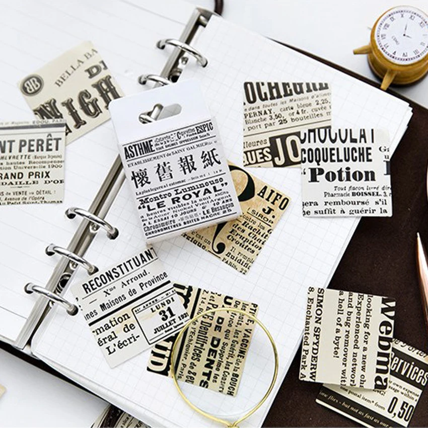45pcs/box Nostalgic Newspaper Pocket Label Stickers Diary Decoration Mini DIY Scarpbooking Sticker Stationery
45pcs/box Nostalgic Newspaper Pocket Label Stickers Diary Decoration Mini DIY Scarpbooking Sticker Stationery