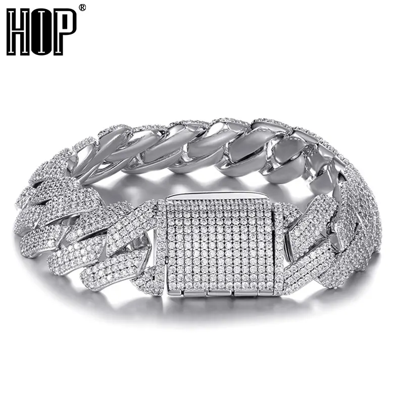 Hip Hop 19MM 3 Row Heavy Cuban Prong Chain Bling Iced Out Box Buckle Copper Setting AAA+ Cubic Zirconia Bracelet For Men Jewelry
Hip Hop 19MM 3 Row Heavy Cuban Prong Chain Bling Iced Out Box Buckle Copper Setting AAA+ Cubic Zirconia Bracelet For Men Jewelry