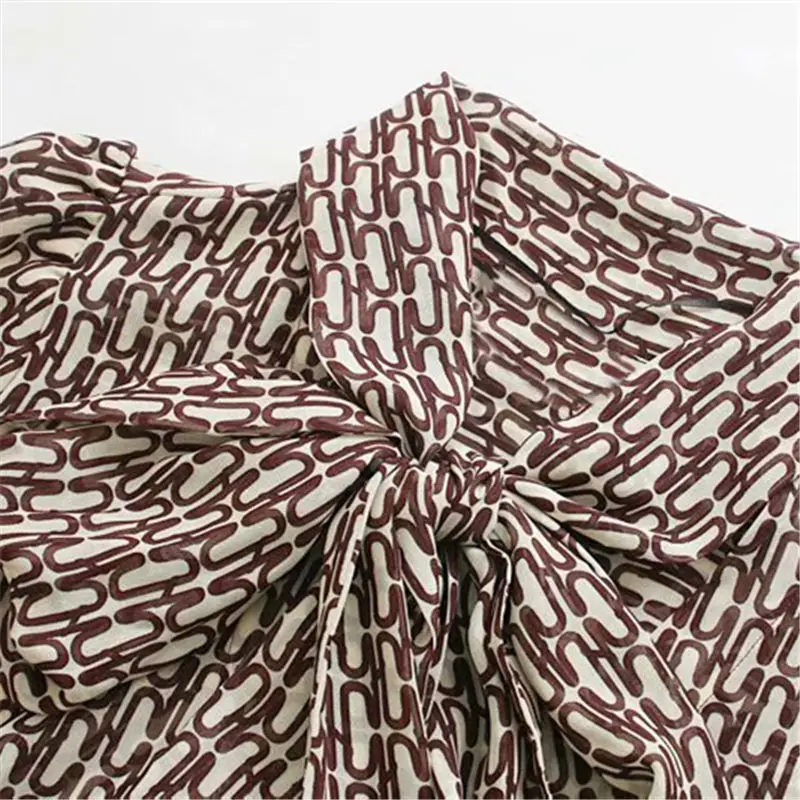 Women Elegant Long Dress with Belt Chain Print Bow Tie Neck Office Lady Shirt Dress Long Sleeve Pleated Dress Vestidos 2021 New
Women Elegant Long Dress with Belt Chain Print Bow Tie Neck Office Lady Shirt Dress Long Sleeve Pleated Dress Vestidos 2021 New