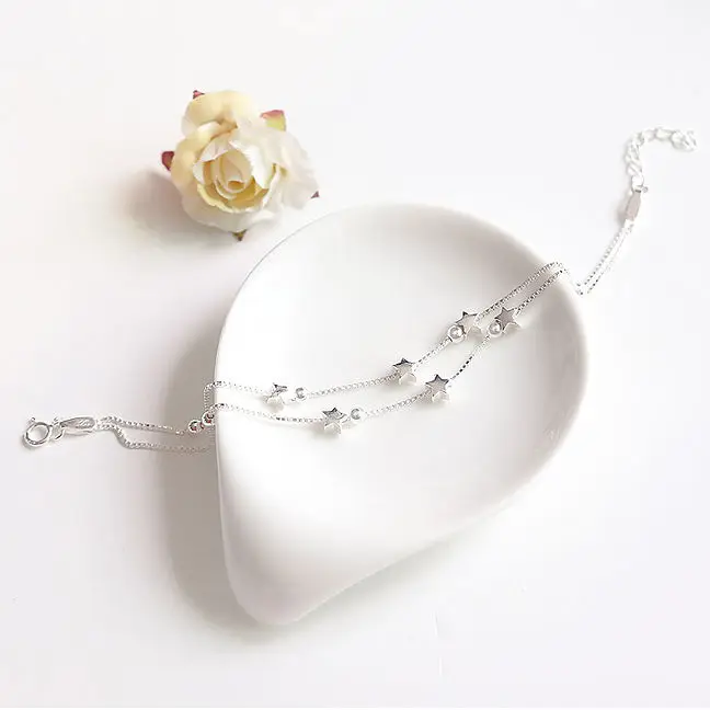 Sterling Silver Small Star Bracelet Female Double-Layer Korean Style Simple Hand Jewelry Sweet Girlfriends Student Fashion Perso
Sterling Silver Small Star Bracelet Female Double-Layer Korean Style Simple Hand Jewelry Sweet Girlfriends Student Fashion Perso
