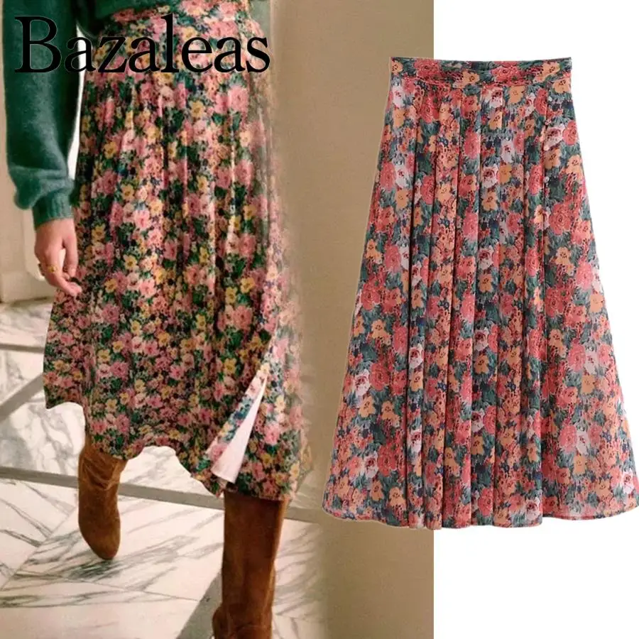 Bazaleas Ins Fashion Blogger Floral Pleated High Waist Long Skirt 2021 Midi Long Skirts For Womens
Bazaleas Ins Fashion Blogger Floral Pleated High Waist Long Skirt 2021 Midi Long Skirts For Womens