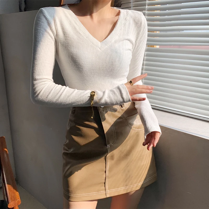 Женская футболка с длинным рукавом, с воротником-стойкой, черная, футболки одежда, белая, хлопковая, в Корейском стиле, 2021
Женская футболка с длинным рукавом, с воротником-стойкой, черная, футболки одежда, белая, хлопковая, в Корейском стиле, 2021