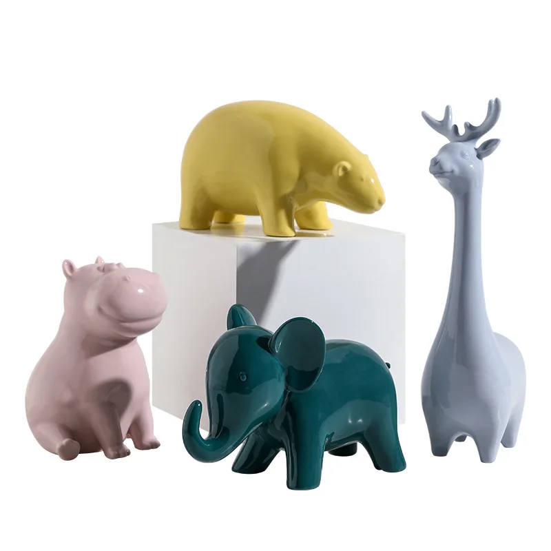 Modern Ceramic Animal Ornaments Creative Home Desktop Decoration Gift Home Accessories Bear Elephant Hippo Figurines Craft Gift
Modern Ceramic Animal Ornaments Creative Home Desktop Decoration Gift Home Accessories Bear Elephant Hippo Figurines Craft Gift