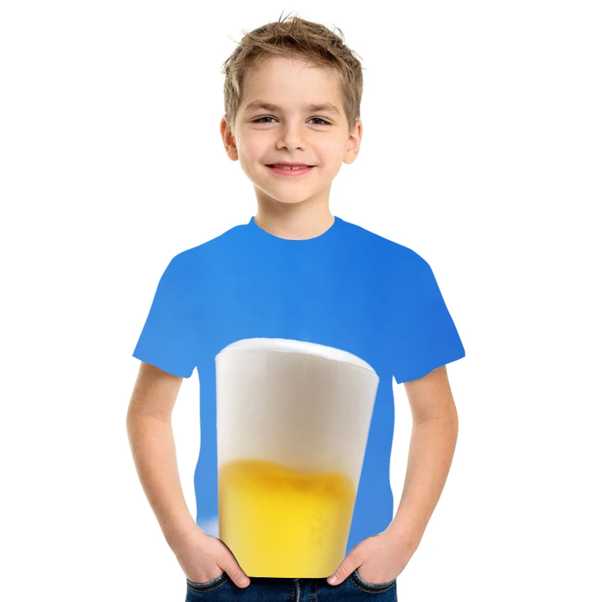 Summer new boy's T-shirt 3D printing printing hip-hop casual loose clothing milk silk fabric loose and comfortable 4T-16T size 
Summer new boy's T-shirt 3D printing printing hip-hop casual loose clothing milk silk fabric loose and comfortable 4T-16T size