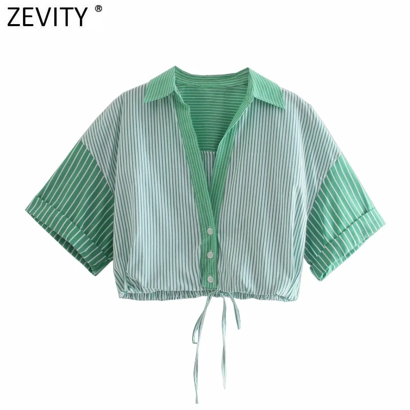 Женская офисная блузка Zevity, короткая блузка в полоску с эластичным бантом на подоле, LS9209
Женская офисная блузка Zevity, короткая блузка в полоску с эластичным бантом на подоле, LS9209