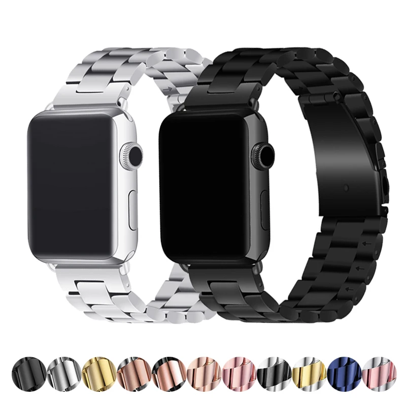 Ремешок из нержавеющей стали для apple watch band 42 мм 38 atch 4 5 44 40 iwatch series 5/4/3/2/1 браслет
